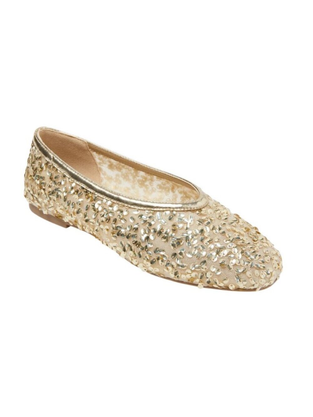 NWT A New Day Sammie Sequin Ballet Flats 94685488 Gold Yellow 8.5M